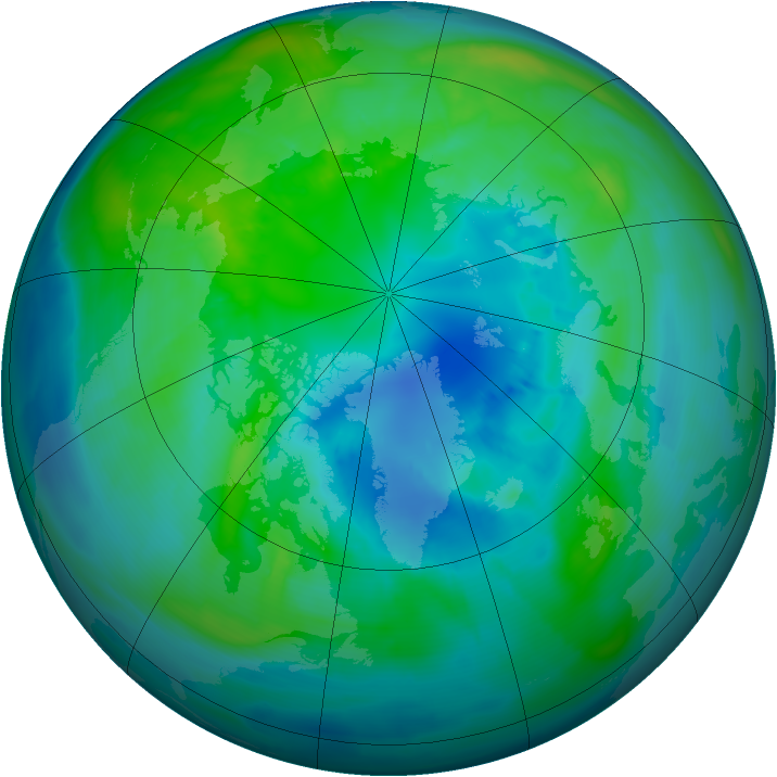 Arctic ozone map for 11 October 2014